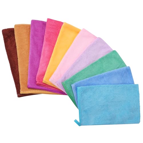 PHOGARY 10-Pack Microfiber Bath Mitts - Reusable European Style Washcloths, 6x8 Inches, Colorful & Soft for Sensitive Skin