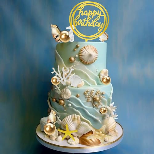 Beach-Themed Cake Toppers Set with Starfish, Seahorse & Coral
