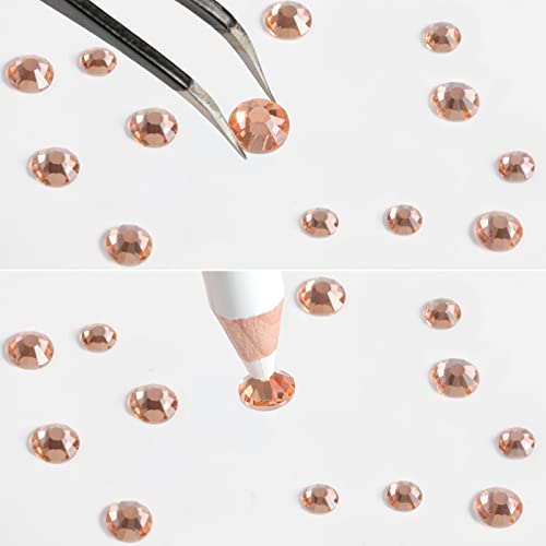 Champagne Flatback Rhinestones for Makeup - 2500pcs Light Peach
