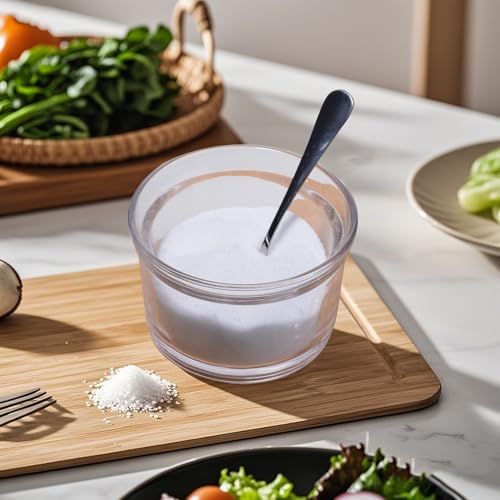Premium 6 oz Clear Glass Sugar Bowl with Lid & Spoon