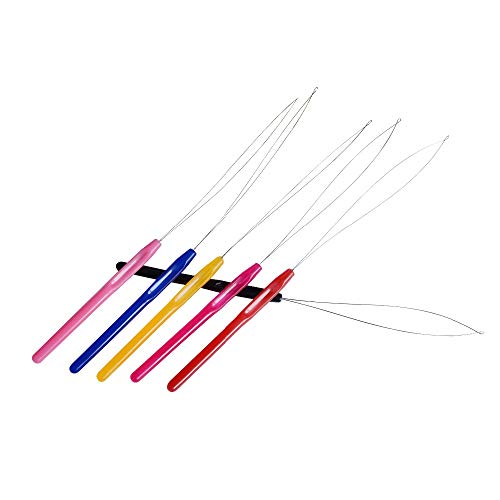 Hair Extension Loop Needle Kit - 6 Pcs Plastic Hook Tools