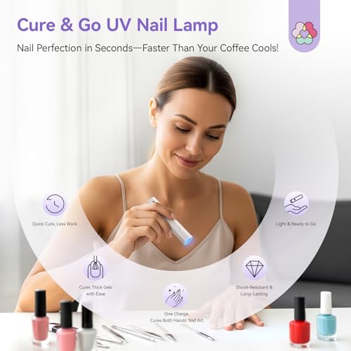 SAVILAND Portable UV Nail Lamp - Rechargeable, Dual Timer, Fast Curing