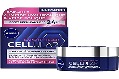 NIVEA Hyaluron Cellular Filler Night Cream – Anti-Age Moisturizer for Smoother Skin