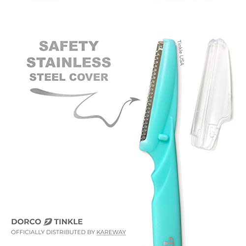 Tinkle Dermaplaning Tool 15ct, Dermaplane Razor for Women, Safe and Easy Peach Fuzz Remover, Eyebrow Trimmer with Protective Cover (5 Packs of 3)