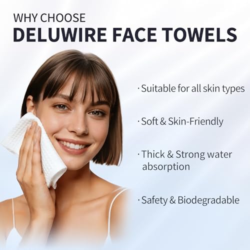 Disposable Ultra Soft Facial Towels - 50 Count, 7.8"x7.8"