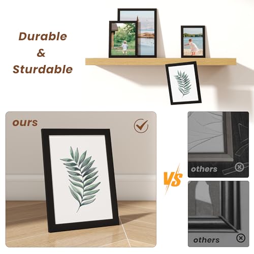 11x14 Black Picture Frame Set of 2 with Shatter-Resistant Plexiglass