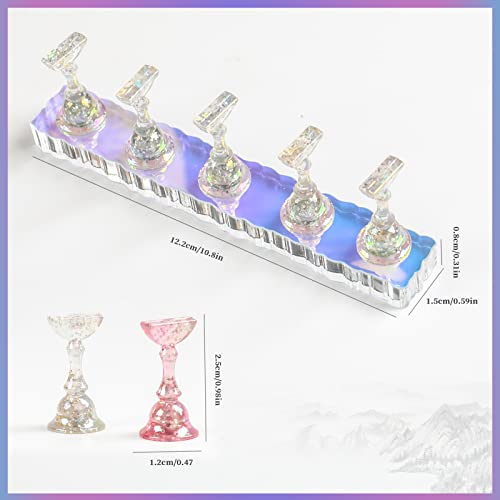 BQAN Acrylic Nail Holder Stand Set with 96 Reusable Clay Tips