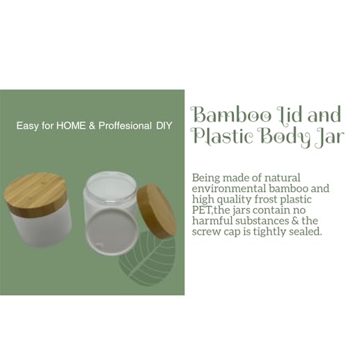 16oz Bamboo Lid Jar - Frosted Refillable Cosmetic Container for Creams & Powders
