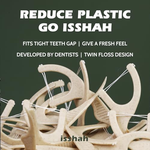 Isshah Twin Thread Dental Floss Picks - 300 Count - Mint Flavored