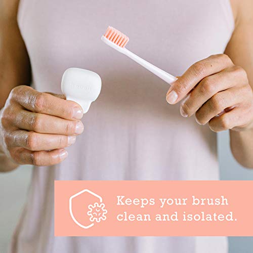 Haven 4-Pack Toothbrush Covers for Travel & Home - Fits Electric & Manual Brushes - White, Coral, Teal, Gray