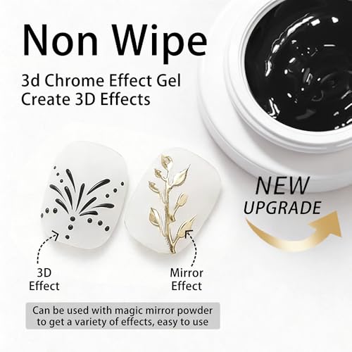 Black 3D Nail Sculpting Gel - Non-Wipe Solid Gel for Art