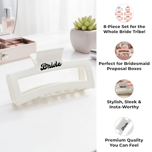 Bridal Party Hair Clips Set of 8 - Bridesmaid, Bachelorette & Wedding Keepsakes