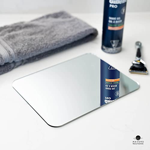 Mavoro 7x9 Shower Mirror, 2-Pack | Acrylic | Less Fog | Shatter-Resistant Design