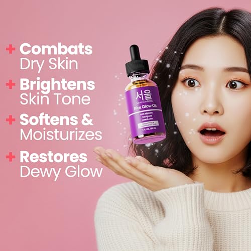 SeoulCeuticals Rice Bran Oil for Face & Skin - Korean Hydrating & Anti-Aging Oil 1oz