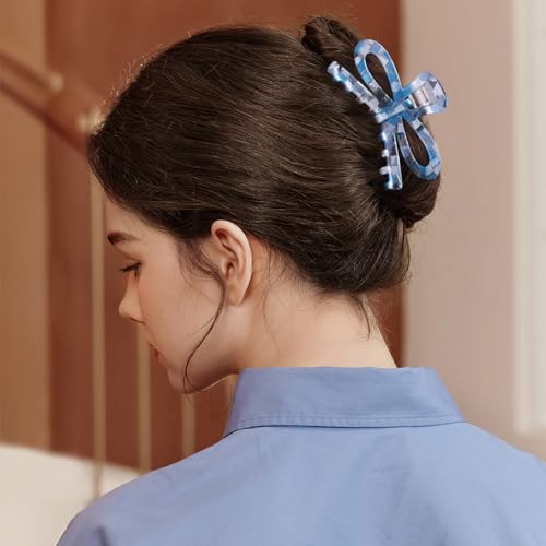 Jayongnee Bow Hair Claw Clips - 3 Pack Butterfly Acrylic Clips for Women