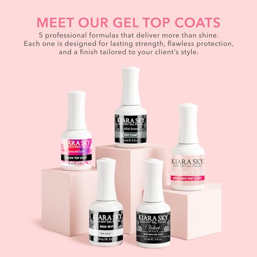 Kiara Sky LED UV Soak Off Gel Polish Top Coat – High Gloss Shine, 15 ml