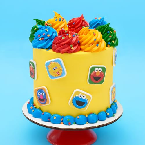 Sesame Street Cupcake Toppers - 24 Colorful Rings Featuring Elmo, Big Bird & Cookie Monster