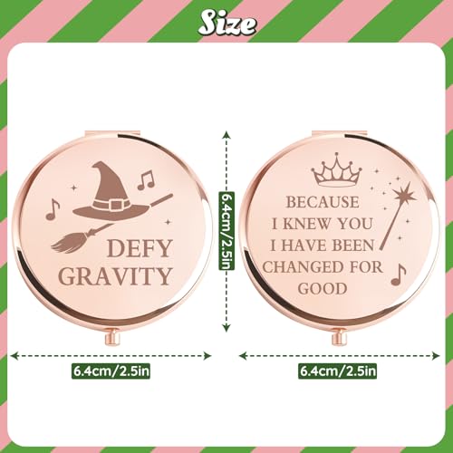 2-Piece Witch Pocket Mirror Set - Rose Gold Compact Makeup Mirror