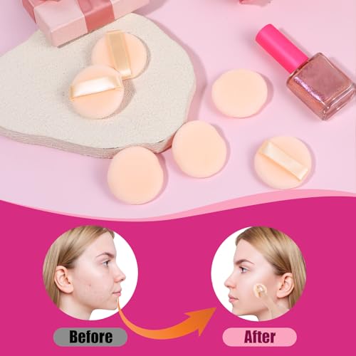 12 PCS Mini Makeup Puffs - Soft Microfiber Powder Applicators