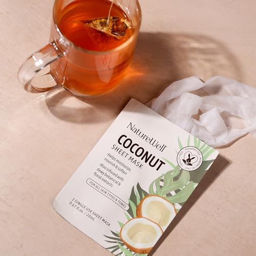 Nature Well All-Skin Hyaluronic Acid Rose Retinol Coconut Vitamin C Sheet Masks Multipack (10 Packs)