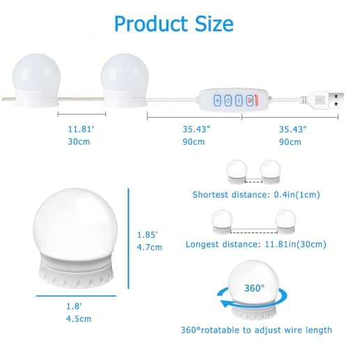 Hollywood Style LED Vanity Lights with 10 Dimmable Bulbs