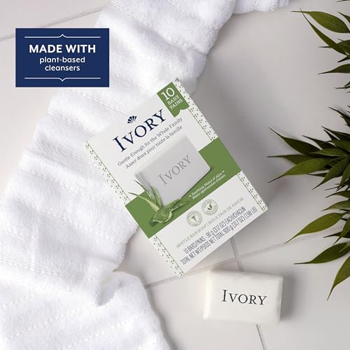 Ivory Gentle Bar Soap, Aloe Scent - 3.17 Ounce Bars (10 Pack)