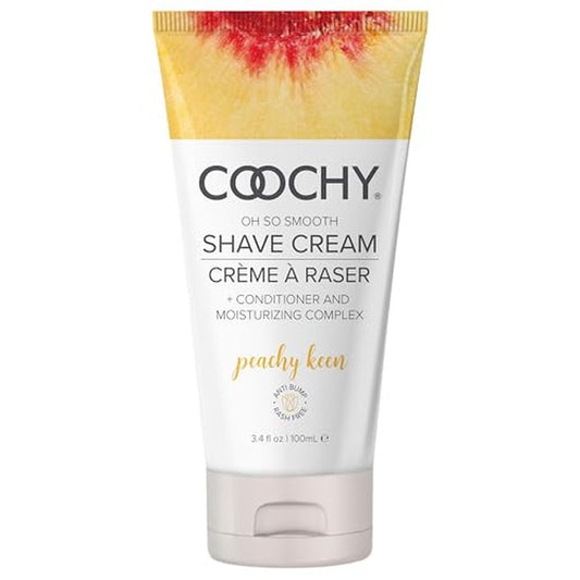 Coochy Shave Cream - Moisturizing Shave Lotion - Gentle Intimate Shaving Cream - For Bikini Area, Underarms, Legs & More - Rash-Free, Hydrating Formula - Peachy Keen, 3.4 oz