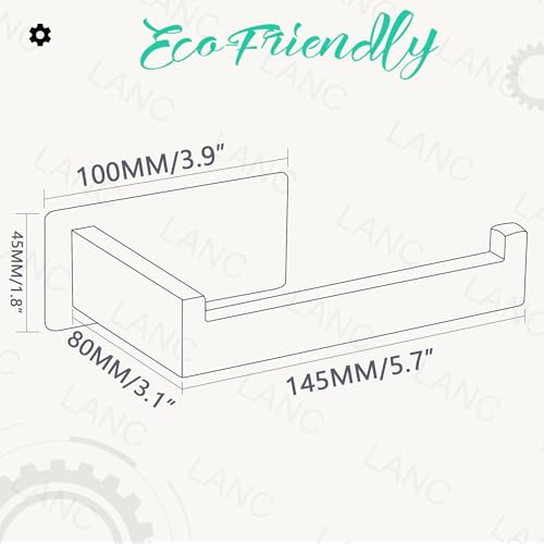 LANC Stainless Steel Wall-Mounted Toilet Paper Holder - Self-Adhesive