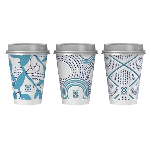 Dixie To Go 12 oz Disposable Paper Cups, 60 Count with Leak-Resistant Lids