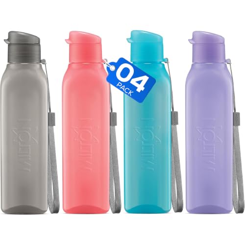 Milton 17oz Multicolor Water Bottles Set of 4 – BPA-Free, Leakproof, Reusable