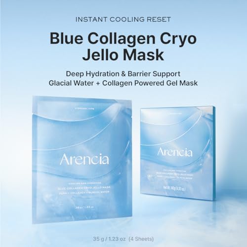 ARENCIA PDRN Blue Collagen Hydrogel Face Mask - Cooling & Hydrating (4 Pack)