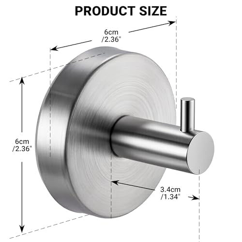 Heavy Duty Stainless Steel Suction Cup Hooks for Shower - 2 Pack