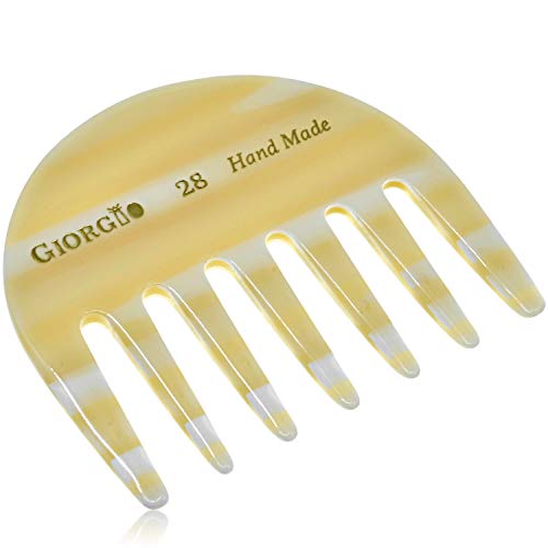 Giorgio 2 Pack Wide Tooth Detangling Comb for Thick Curly Wavy Hair - Travel & Styling