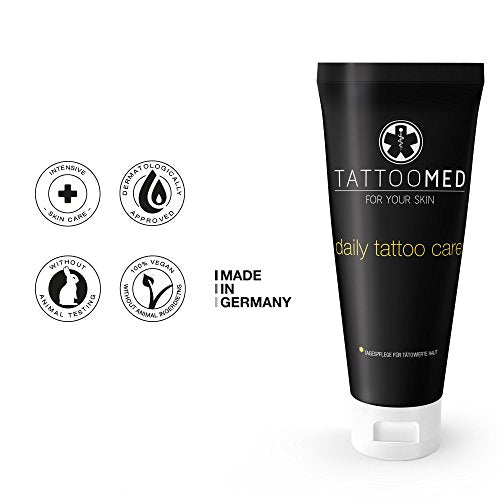 TattooMed Daily Tattoo Care with UV Protection - 100ml Vegan Aftercare for Vibrant Tattoos