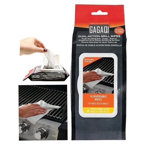 GAGAQI Dual Action Grill Wipes - 10 Pack Heavy-Duty Cleaning Cloths