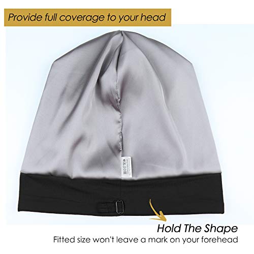 FocusCare Satin Lined Slouchy Sleep Cap for Curly and Frizzy Hair