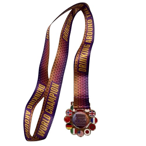 Drinking Around the World Challenge Medal with Tattoos – Epcot World Showcase Celebration