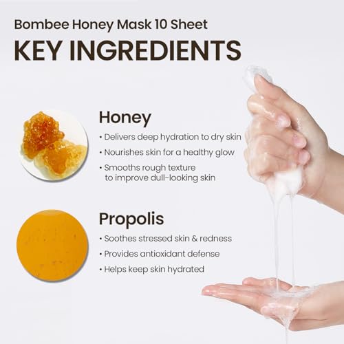 Papa Recipe Bombee Honey Sheet Mask - 10 Pack Deep Moisturizing K-Beauty