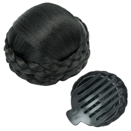 IMISSU Braided Chignon Hair Bun Updo Scrunchie - M4 Black