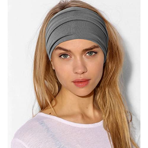 Jesries 10-Pack Extra Wide Turban Headbands for Women, Soft Stretch Boho Hair