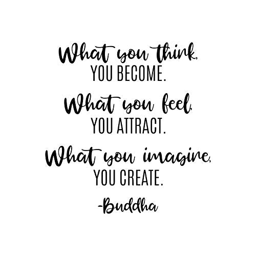 Buddha Inspirational Vinyl Wall Decal - 23" x 22" Quote Sticker