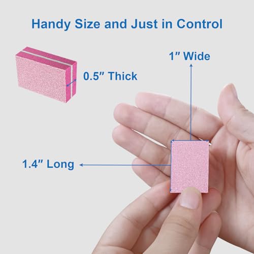 80/80 Grit Nail Buffers - Mini Nail Files for Acrylic & Natural Nails (50 Pack)
