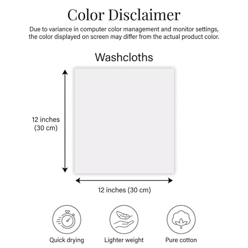 RIVERSIDE Tan Washcloths, 12 Pack - 100% Cotton, 12x12 Inches, Soft & Absorbent