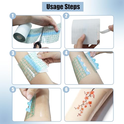 Sotica Waterproof Tattoo Aftercare Bandage - 2 Rolls 6in x 2yd, Second Skin Cover for Healing & Shower