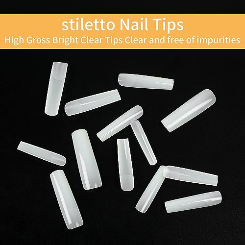 240 Pcs Tapered Square Natural Nail Tips for Acrylic Nails