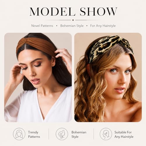 Kachanaa 8-Pack Wide Headbands for Women Non-Slip Hair Accessories, Stylish & Comfortable