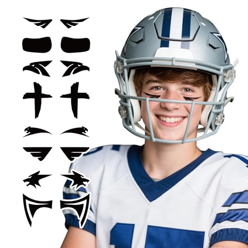 Black 144 Pairs Sports Eye Black Temporary Tattoos - Smudgeproof, Football, Baseball, Softball, Lacrosse, Party Supplies