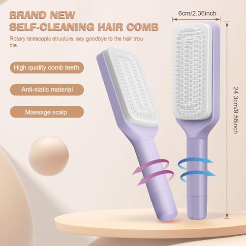 Vromoon Hair Detangling Brush with Retractable Bristles