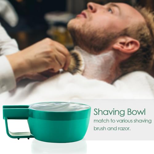 Linkidea Plastic Shaving Soap Bowl with Lathering Ridges, Green