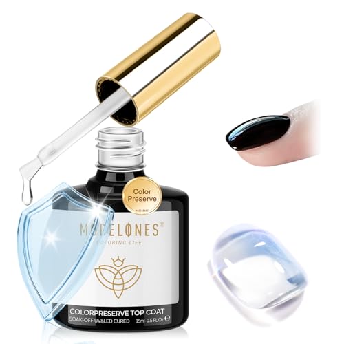 Modelones Extra Glossy Gel Top Coat - Clear UV/LED Nail Sealant, 15ml